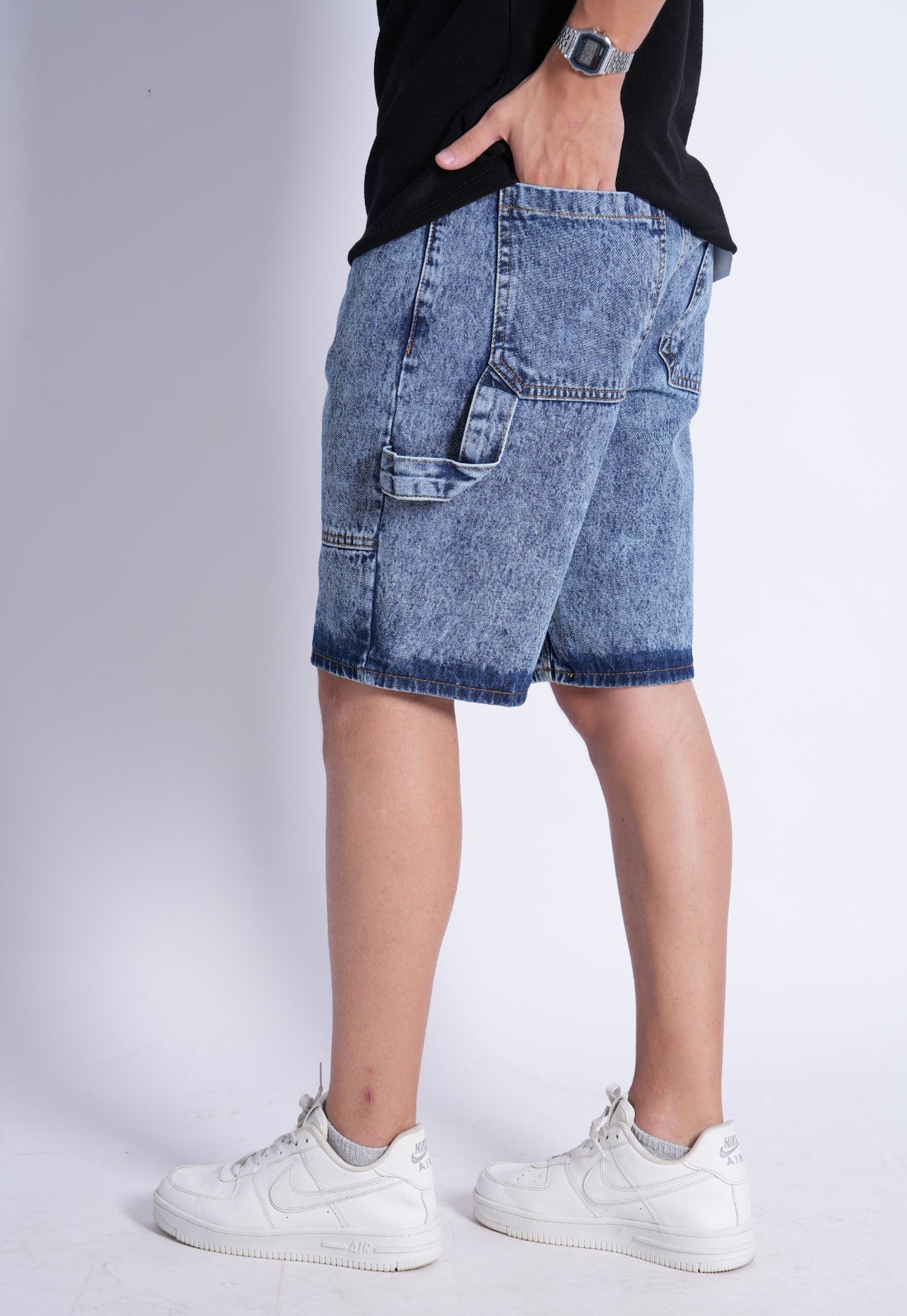 SHORT JEAN POCHE MARTEAU